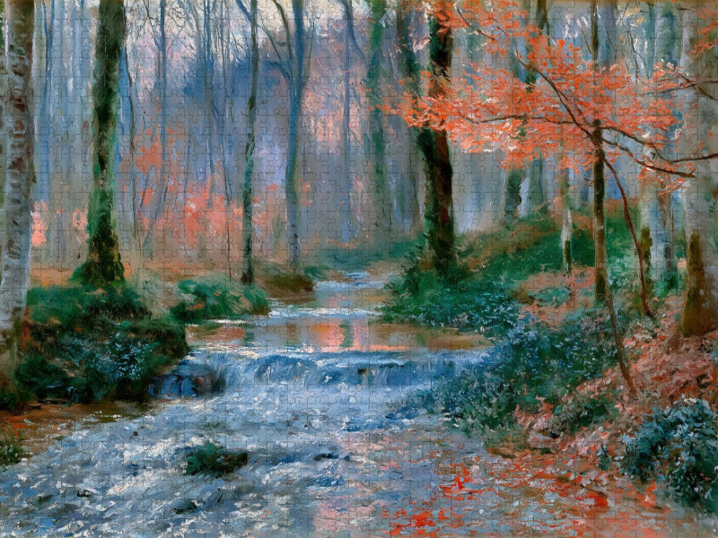 Kühler Bach im lichten Wald - CALVENDO Foto-Puzzle'