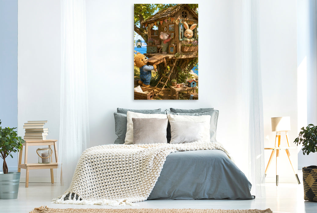 Premium Textil-Leinwand Abenteuer im Baumhaus