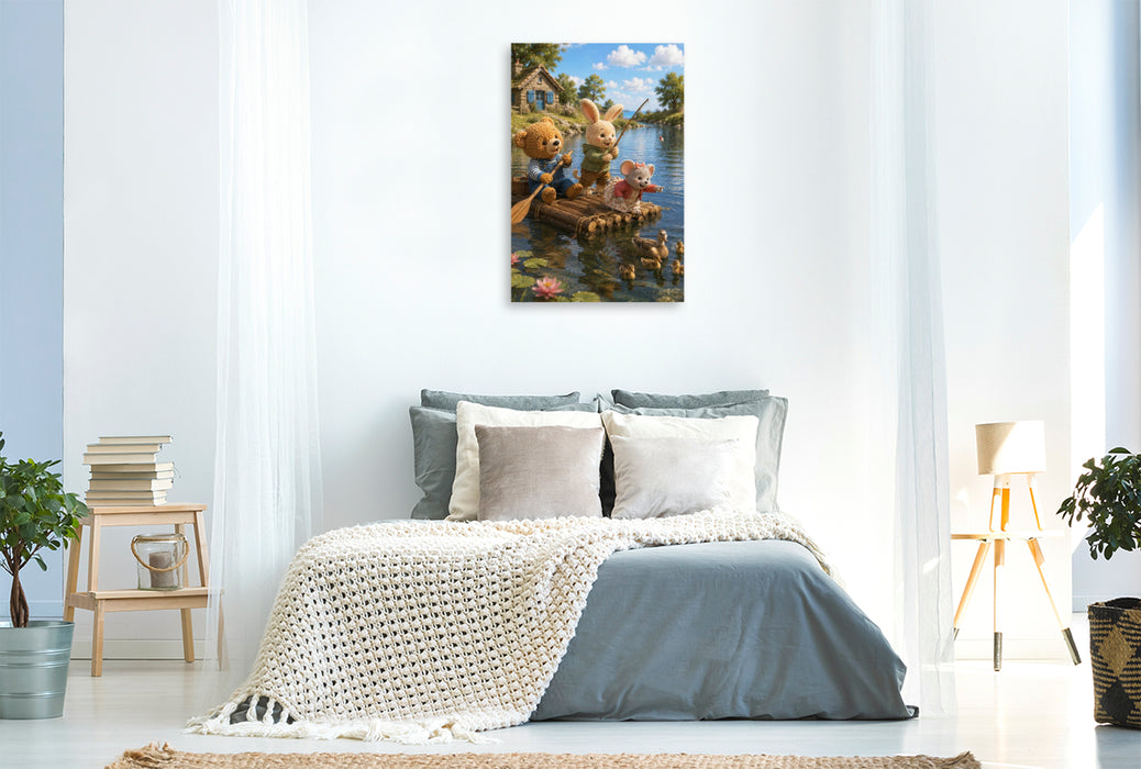 Premium Textil-Leinwand Fröhliche Floßfahrt