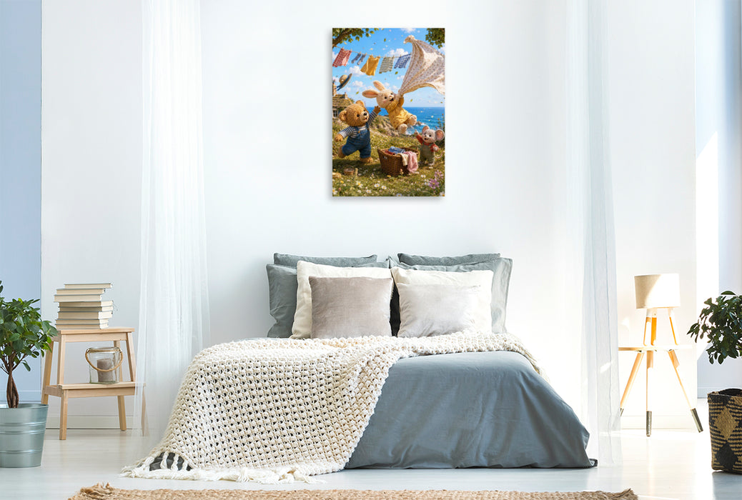 Premium Textil-Leinwand Waschtag