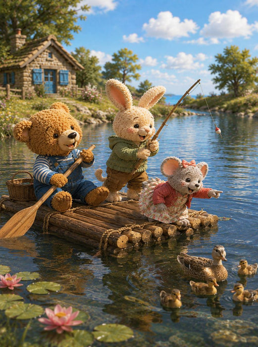 Fröhliche Floßfahrt - CALVENDO Foto-Puzzle'
