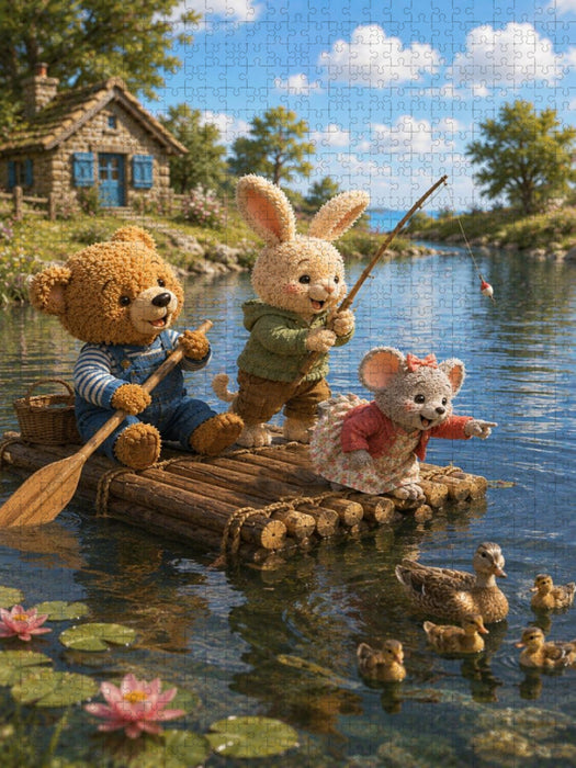 Fröhliche Floßfahrt - CALVENDO Foto-Puzzle'