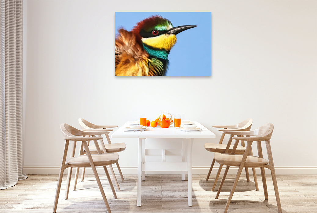 Premium Textil-Leinwand Bienenfresser-Portrait