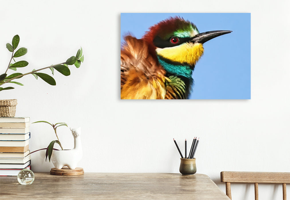 Premium Textil-Leinwand Bienenfresser-Portrait
