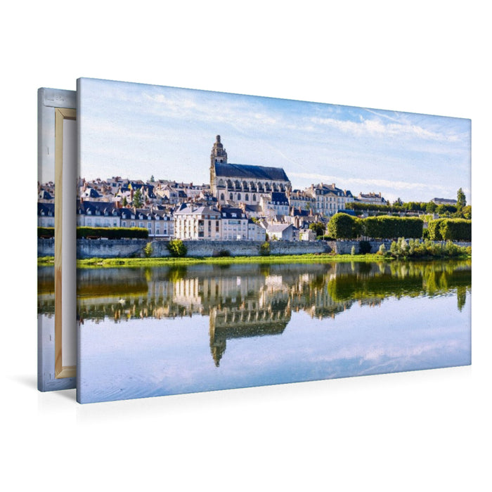 Premium Textil-Leinwand Blois: Stadtansicht mit Cathédrale Saint-Louis