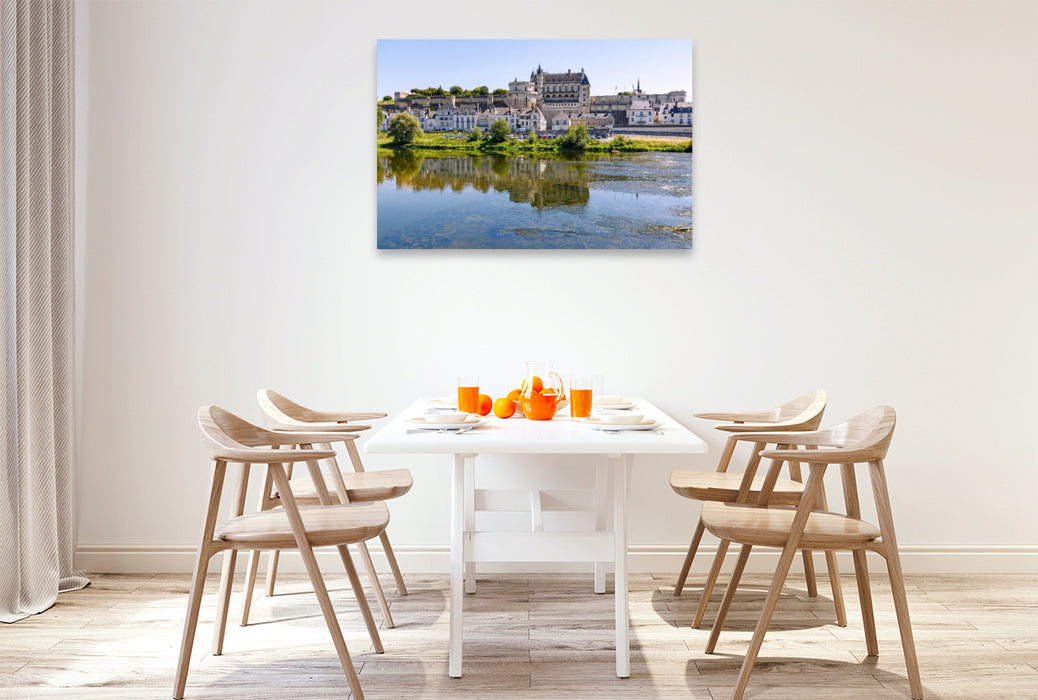 Premium Textil-Leinwand Amboise: Stadtansicht mit Château Royal