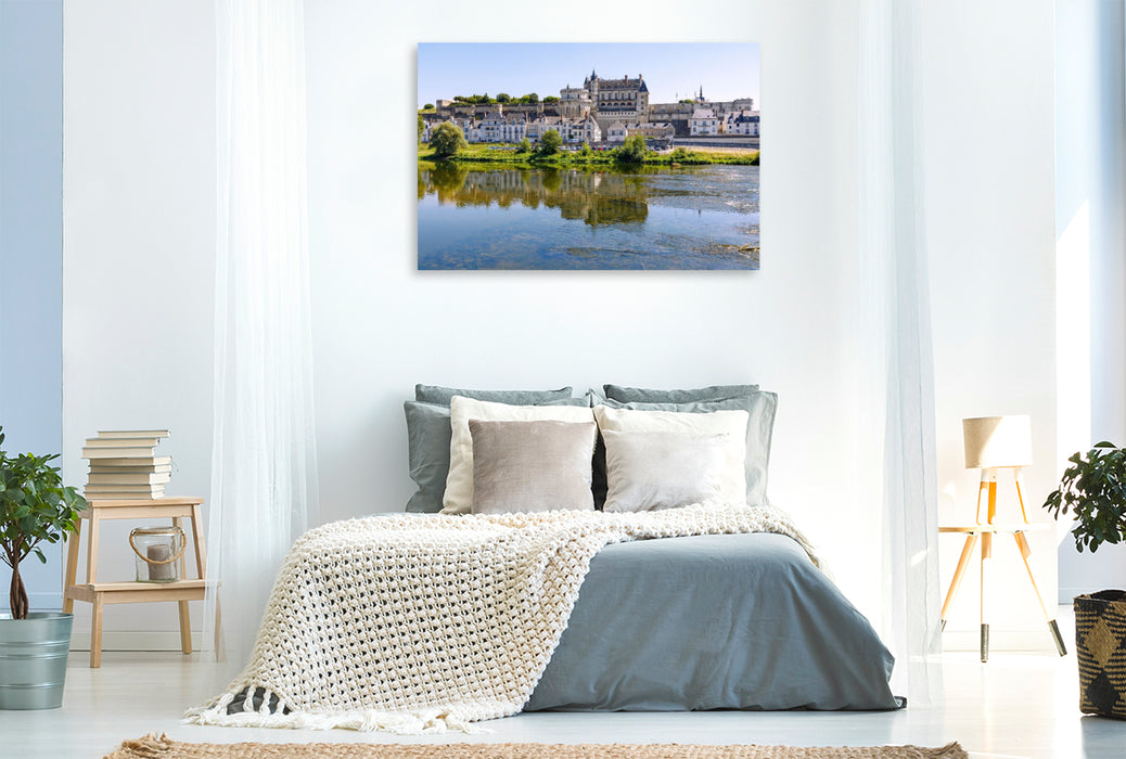 Premium Textil-Leinwand Amboise: Stadtansicht mit Château Royal