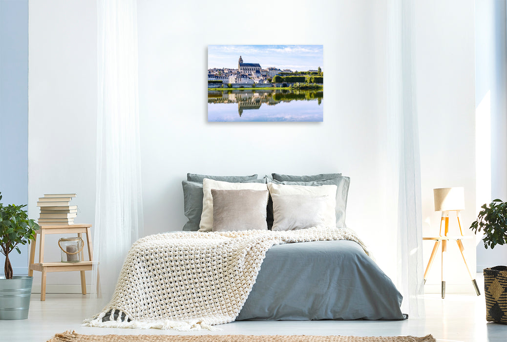 Premium Textil-Leinwand Blois: Stadtansicht mit Cathédrale Saint-Louis