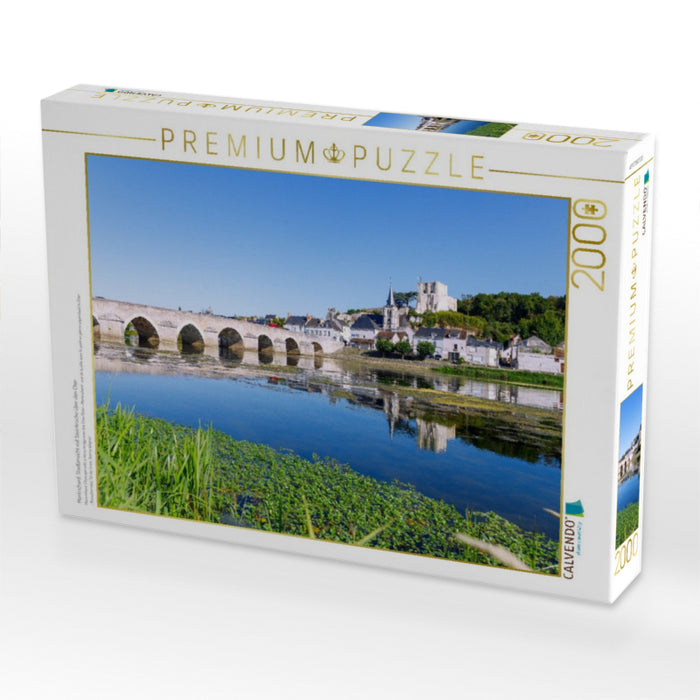 Montrichard: Stadtansicht mit Steinbrücke über den Cher - CALVENDO Foto-Puzzle'