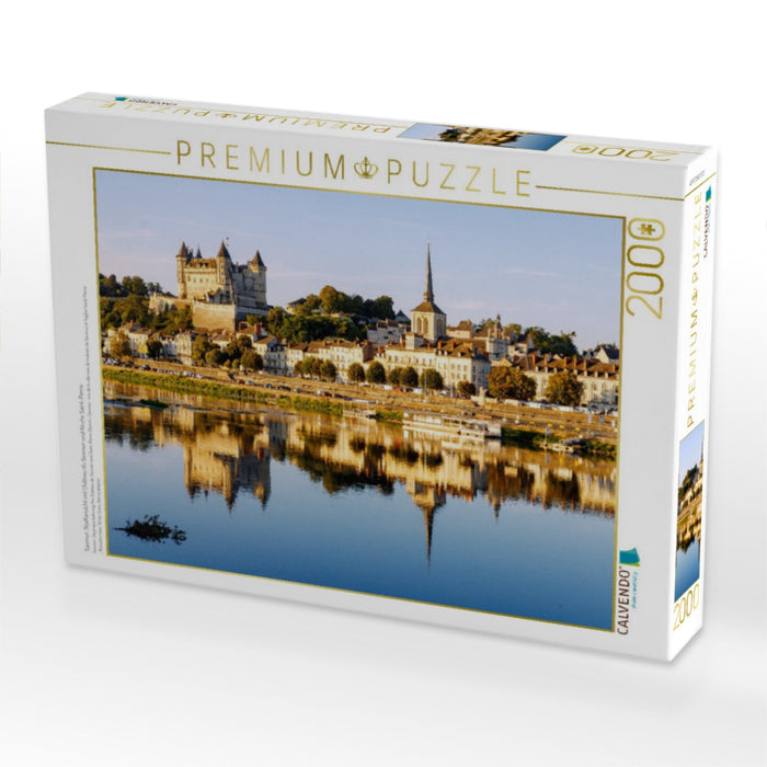 Saumur: Stadtansicht mit Château du Saumur und Kirche Saint-Pierre - CALVENDO Foto-Puzzle'