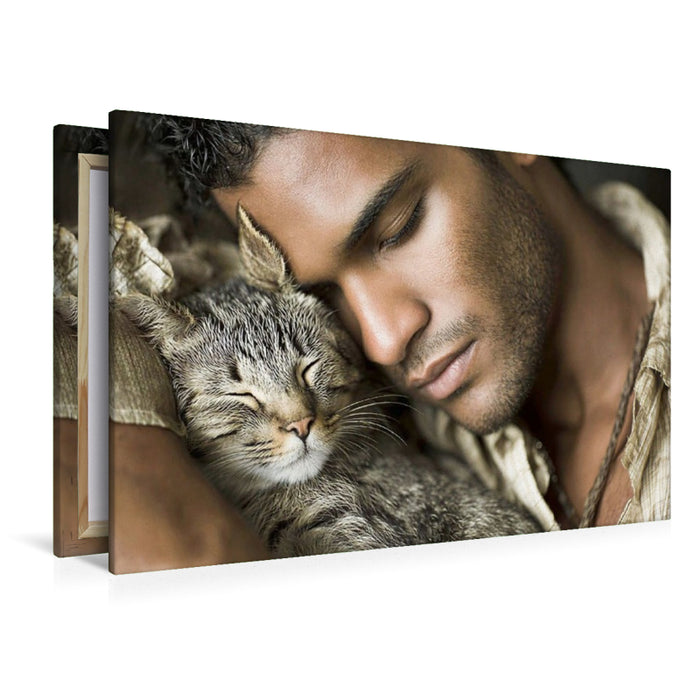 Premium Textil-Leinwand Der Katzenflüsterer