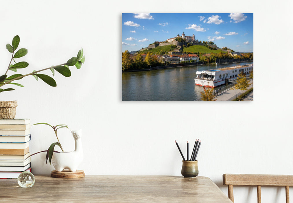 Premium Textil-Leinwand Ein Motiv aus dem Kalender Würzburg Idylle am Main