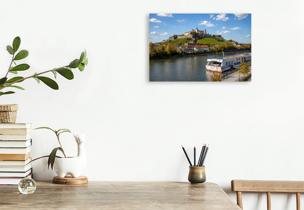 Premium Textil-Leinwand Ein Motiv aus dem Kalender Würzburg Idylle am Main