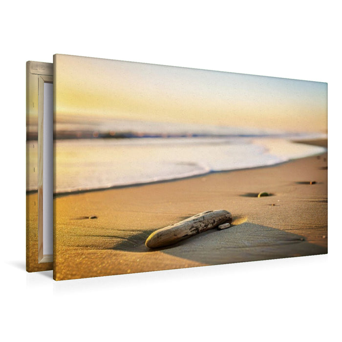 Premium Textil-Leinwand Sonne als Silhouette, warm, aber minimal.