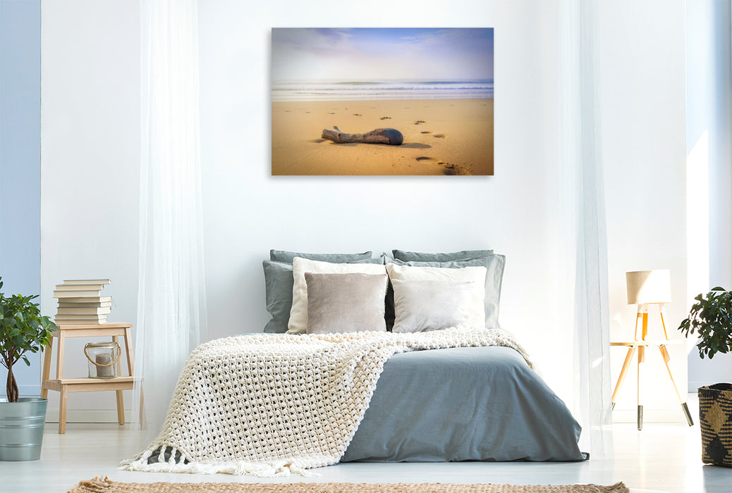 Premium Textil-Leinwand Schatten im Sand, Formen, die flüstern.