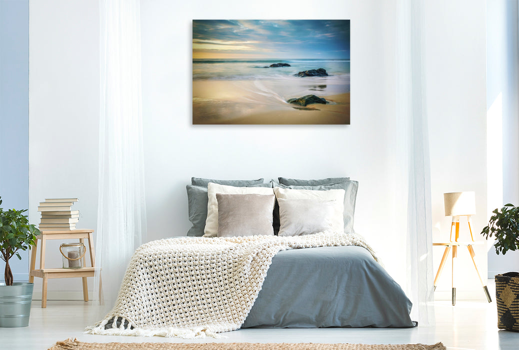 Premium Textil-Leinwand Stille, die nach Küste schmeckt.