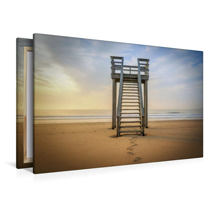Premium Textil-Leinwand Minimalismus mit Meeresbrise, leicht & luftig.