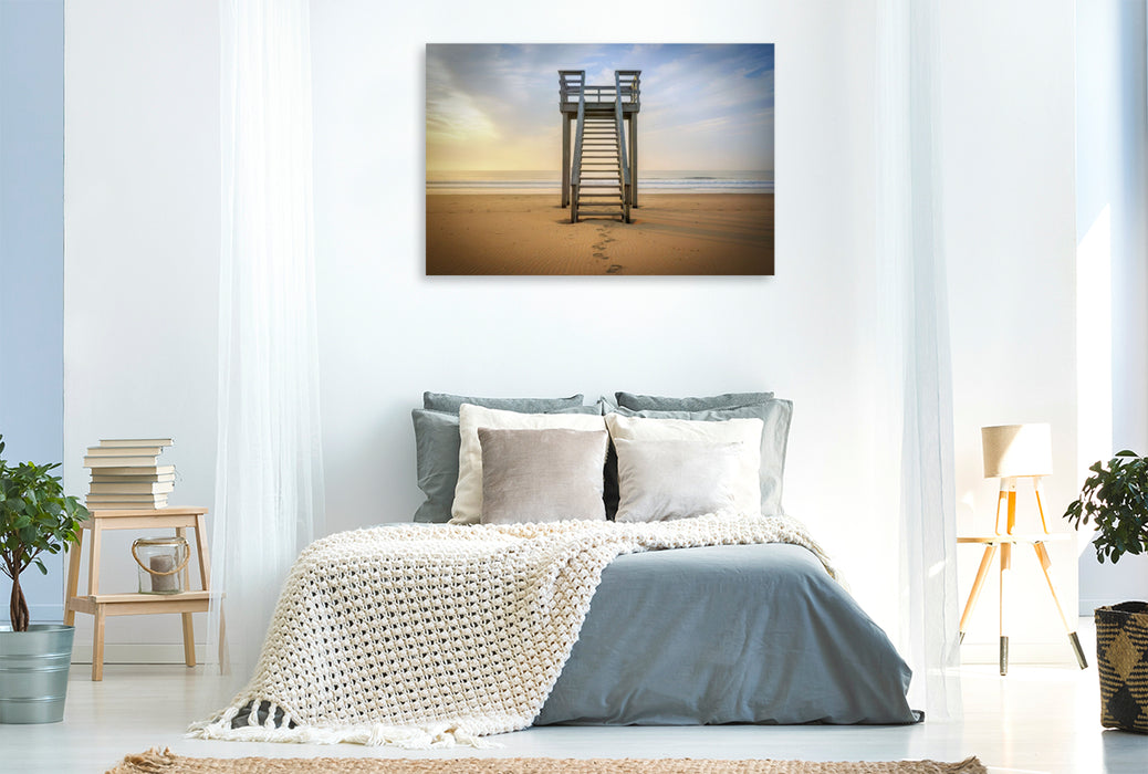 Premium Textil-Leinwand Minimalismus mit Meeresbrise, leicht & luftig.