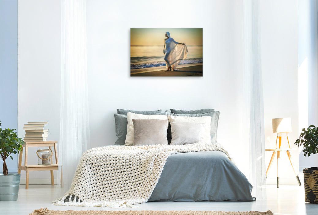 Premium Textil-Leinwand Sanfte Bewegung im Minimalismus.