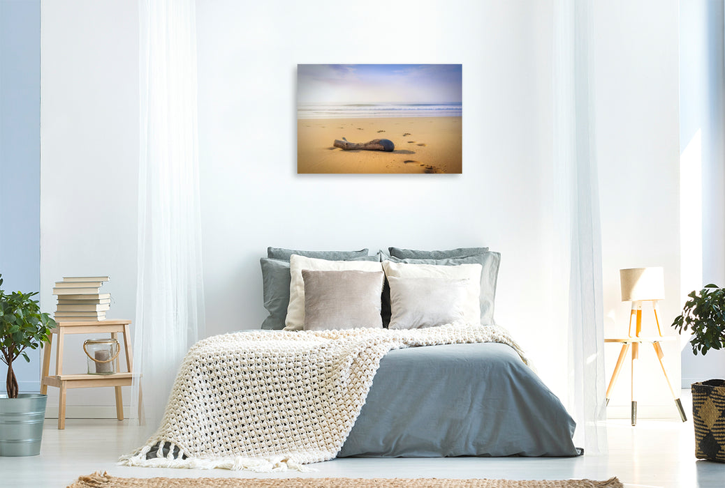 Premium Textil-Leinwand Schatten im Sand, Formen, die flüstern.