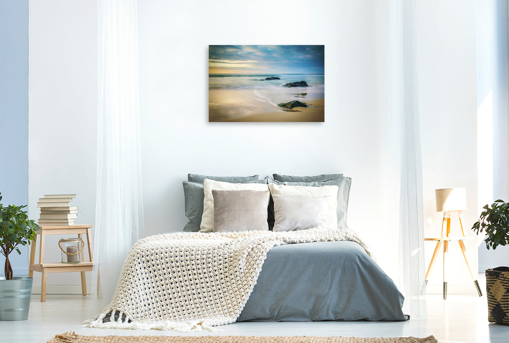 Premium Textil-Leinwand Stille, die nach Küste schmeckt.
