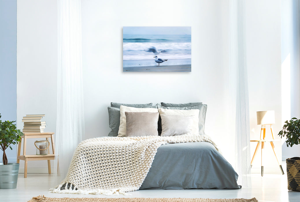 Premium Textil-Leinwand Ein Motiv aus dem Kalender Minimal-Art - am Strand
