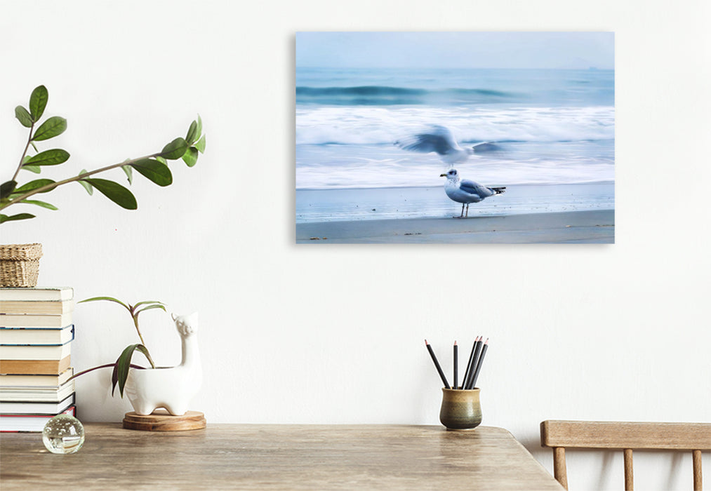 Premium Textil-Leinwand Ein Motiv aus dem Kalender Minimal-Art - am Strand