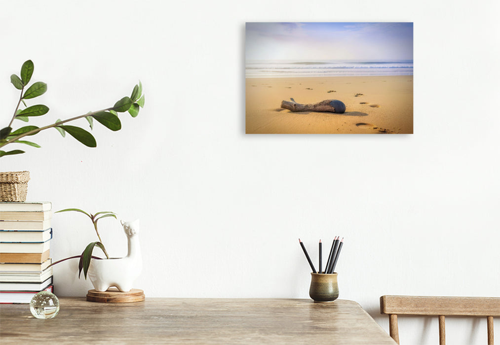 Premium Textil-Leinwand Schatten im Sand, Formen, die flüstern.