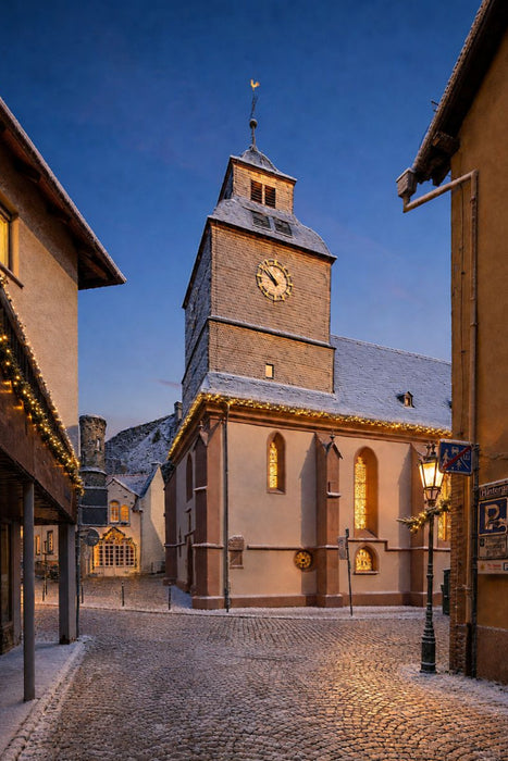 Premium Textil-Leinwand Evangelische Talkirche