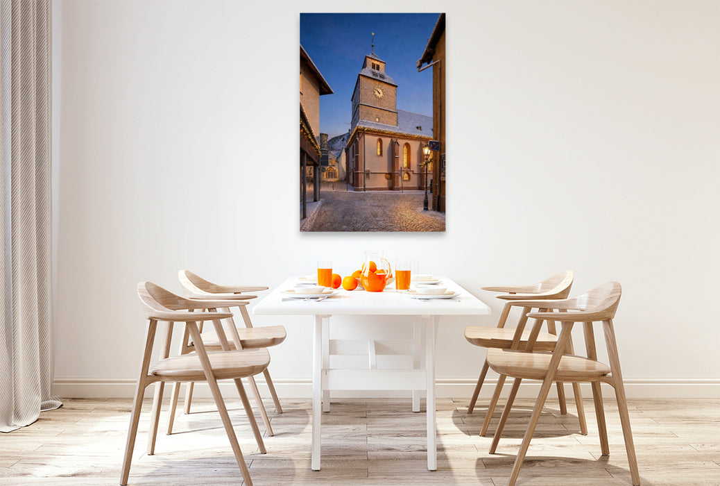 Premium Textil-Leinwand Evangelische Talkirche