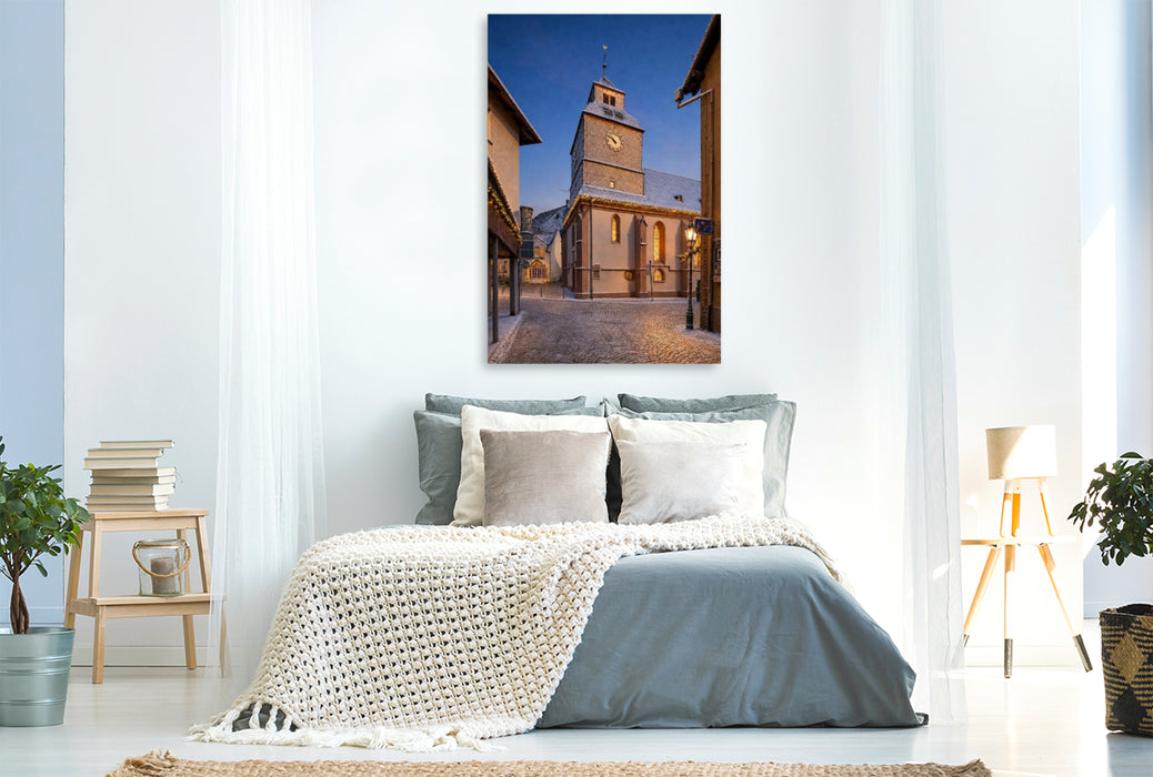 Premium Textil-Leinwand Evangelische Talkirche