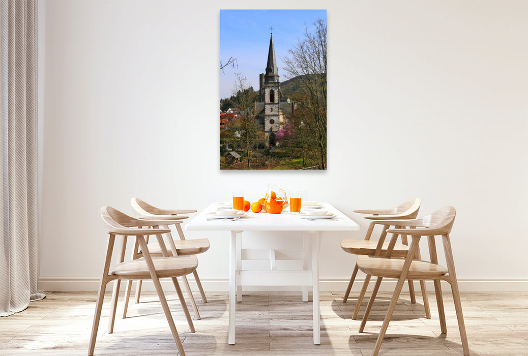 Premium Textil-Leinwand Kirche St. Laurentius