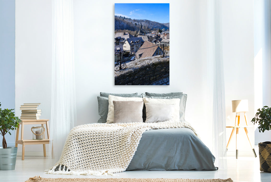 Premium Textil-Leinwand Blick auf Eppstein