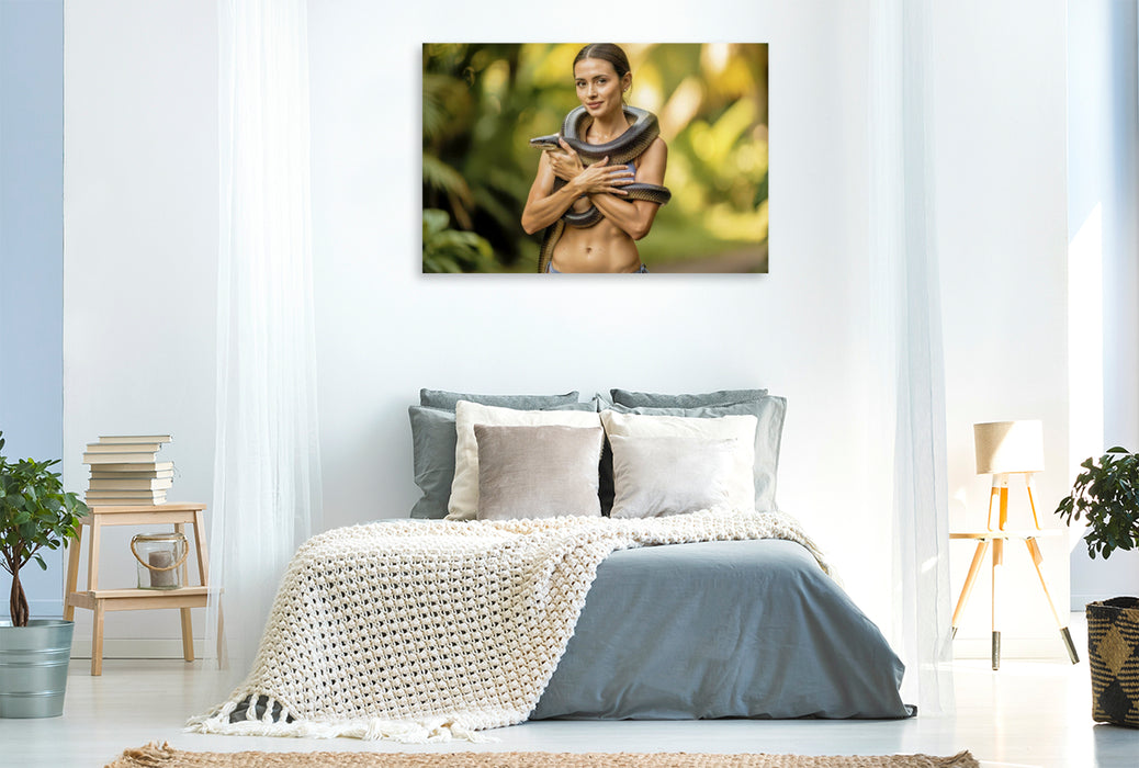 Premium Textil-Leinwand Mut in Bewegung.