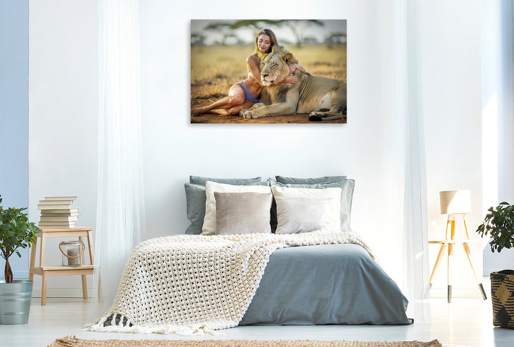 Premium Textil-Leinwand Sanfte Ruhe neben lautloser Gefahr.