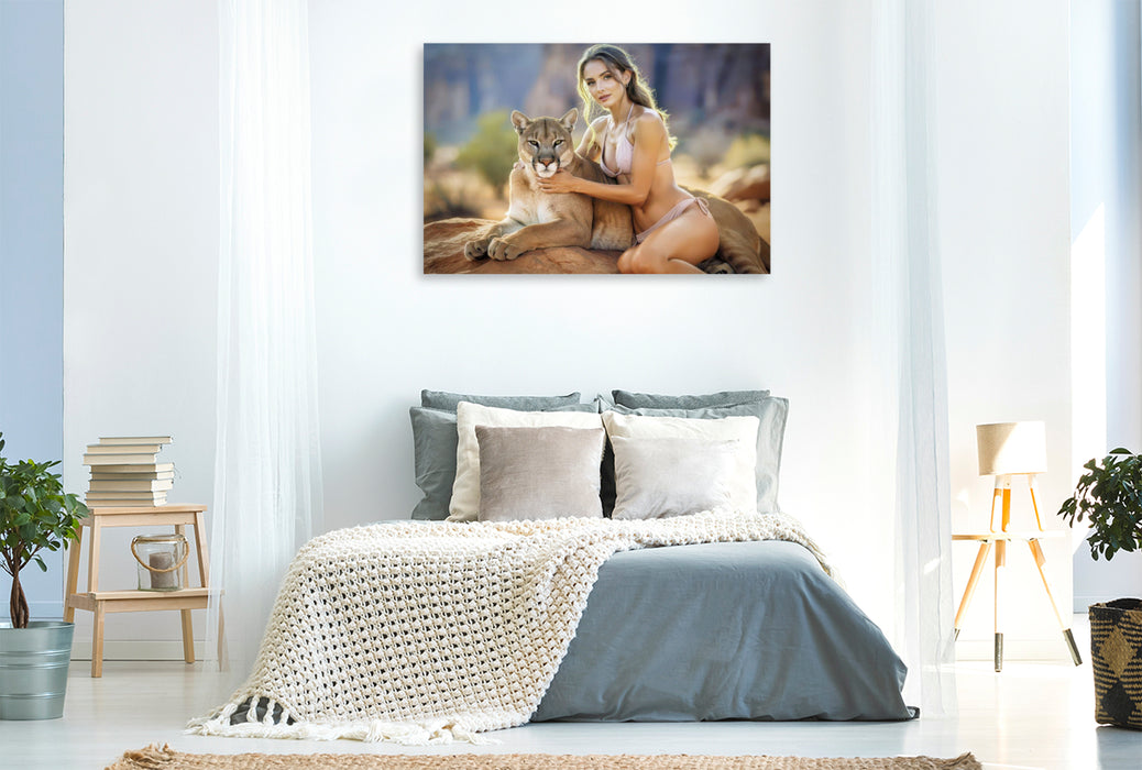 Premium Textil-Leinwand Anmut im Angesicht der Gefahr.