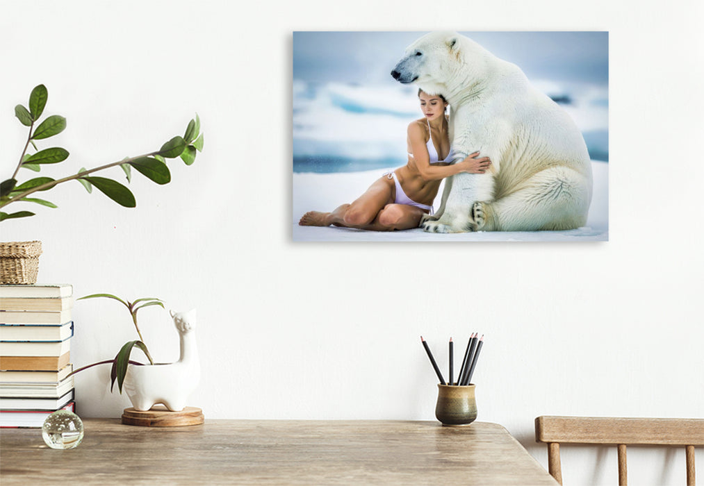 Premium Textil-Leinwand Eine Silhouette, die selbst Raubtiere respektieren.