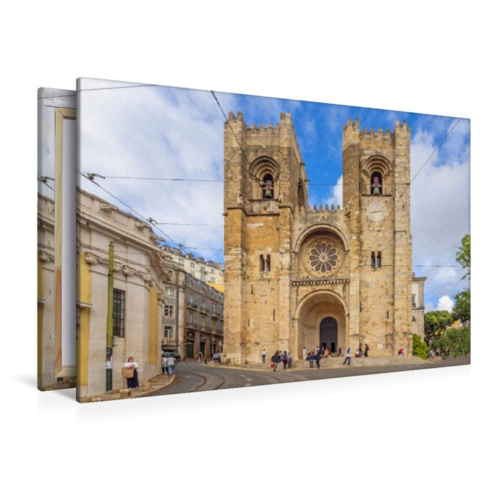 Premium Textil-Leinwand Lissabons älteste Kirche im Herzen der Alfama