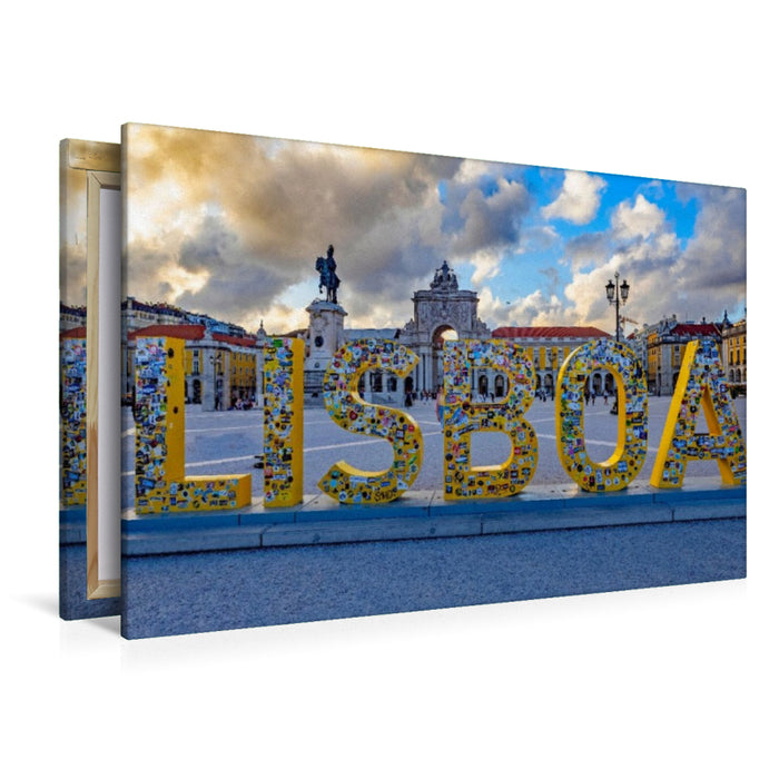 Premium Textil-Leinwand Der Praça do Comércio im Stadtviertel Baixa
