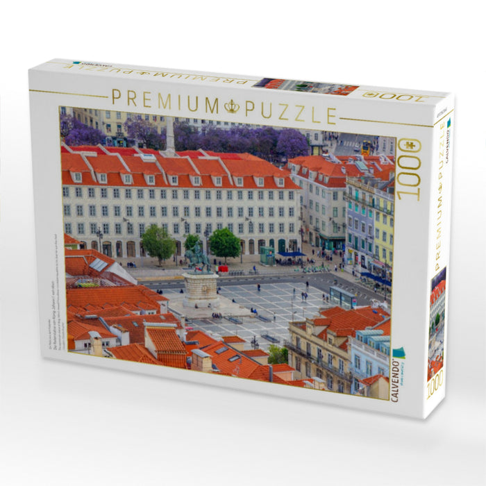 Die Reiterstatue von König Johann I. von oben - CALVENDO Foto-Puzzle'