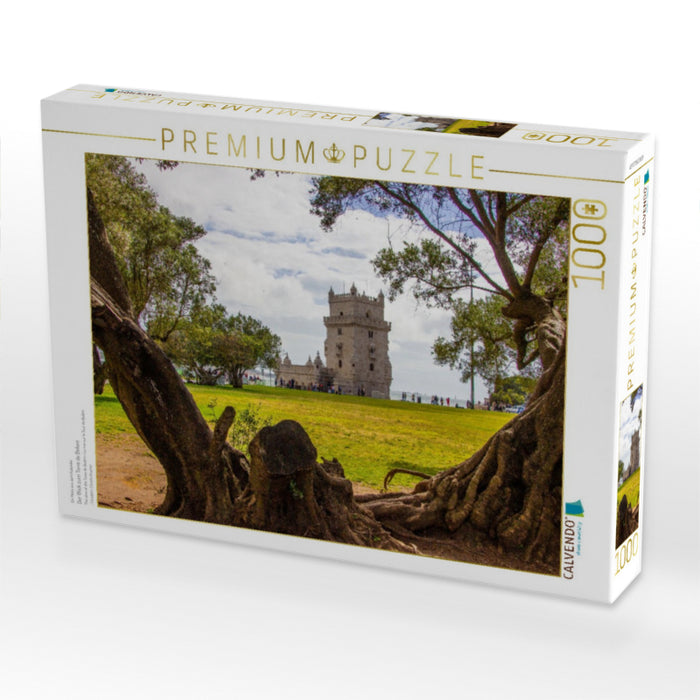 Der Blick zum Torre de Belem - CALVENDO Foto-Puzzle'