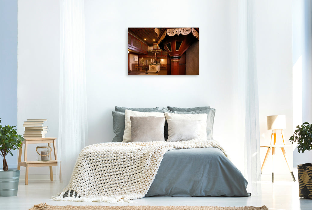 Premium Textil-Leinwand Evangelische Kirche