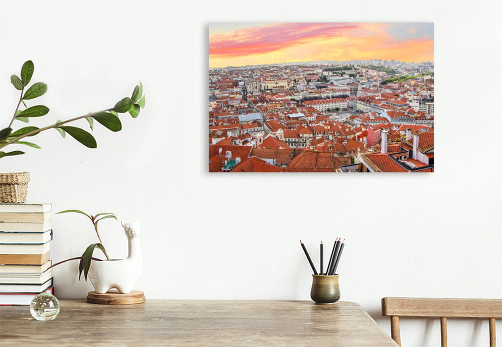 Premium Textil-Leinwand Die Stadt Lissabon