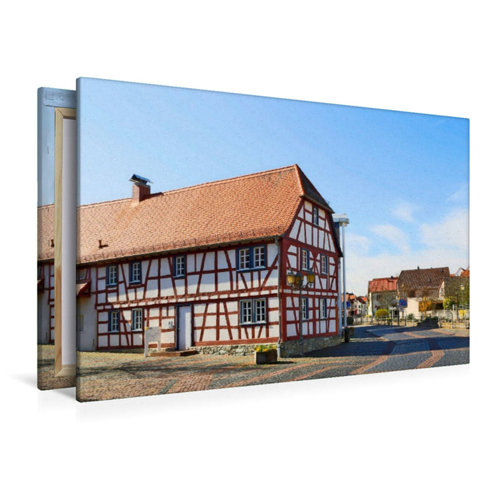 Premium Textil-Leinwand Ein Motiv aus dem Kalender Eschborn Fachwerk und Finanzen