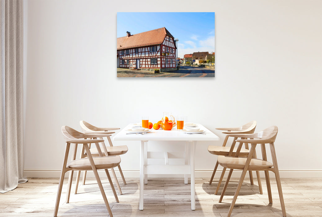 Premium Textil-Leinwand Ein Motiv aus dem Kalender Eschborn Fachwerk und Finanzen