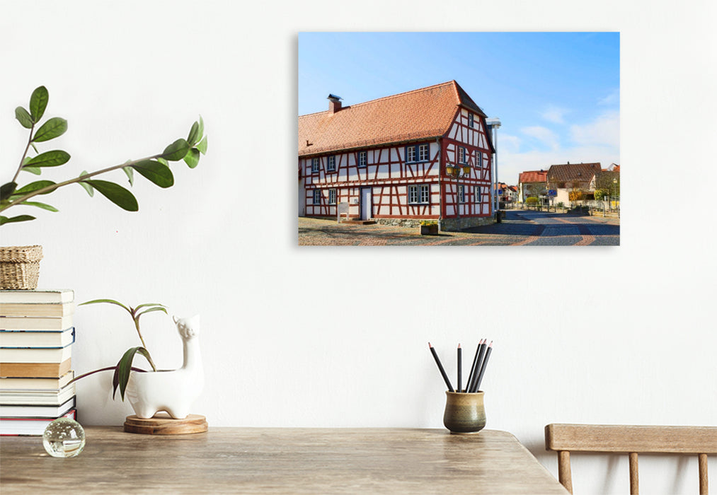 Premium Textil-Leinwand Ein Motiv aus dem Kalender Eschborn Fachwerk und Finanzen