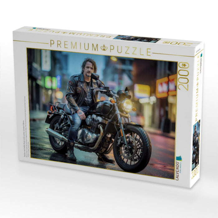 Rocker sein heißt, Glück nicht suchen, sondern fahren. - CALVENDO Foto-Puzzle'