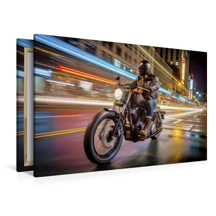 Premium Textil-Leinwand Glück ist ein lauter Motor und ein stiller Moment danach.