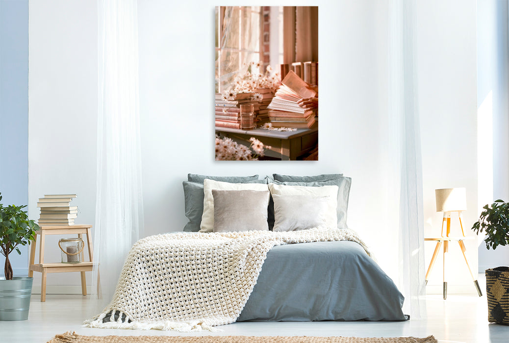 Premium Textil-Leinwand Sanfte Stunden im eigenen Zuhause