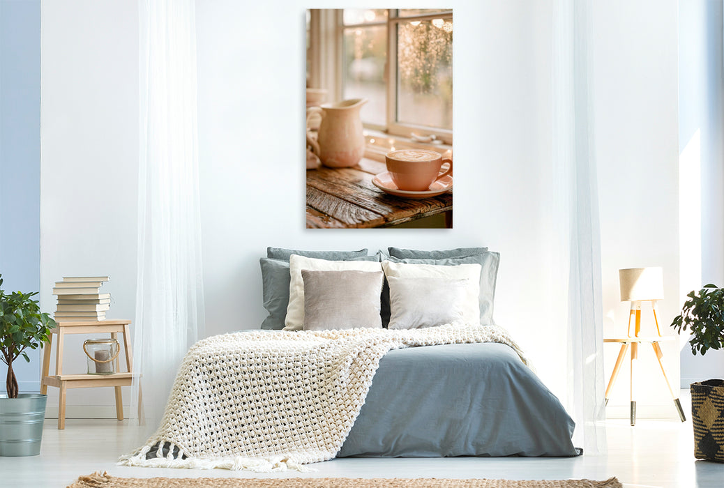 Premium Textil-Leinwand Ein Fensterblick voller stiller Freude